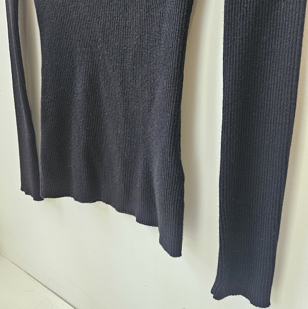 SOLD Part Two Black Ribbed Knit Sweater - Picture 3 of 5